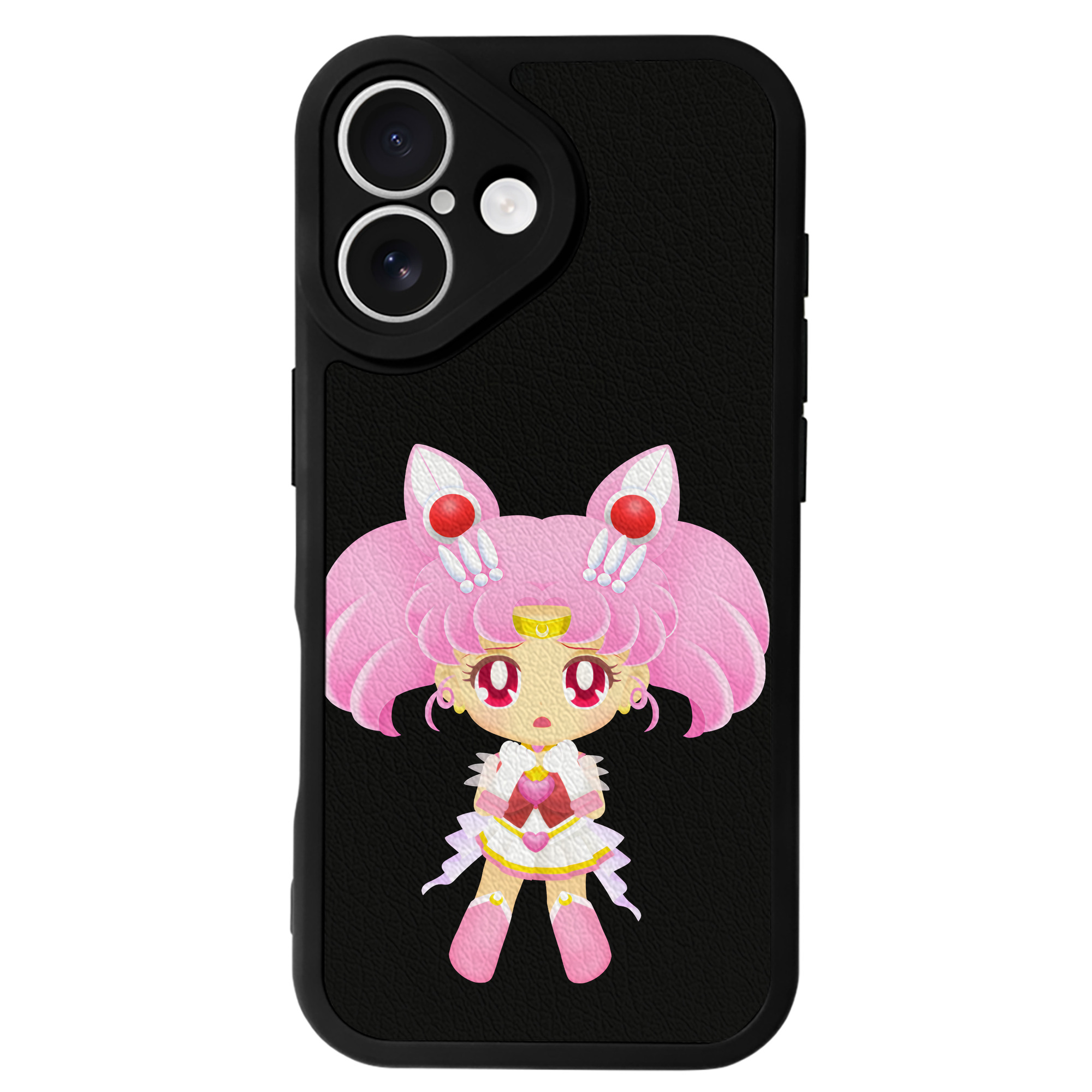 （画像用） 美少女戦士セーラームーン ちびうさ Sailor Moon Chibiusa Tsukino Usagi Small Lady Serenity 【iPhone 16シリーズ対応】シリコンスマホケース（レザー調） 材質：シリコン